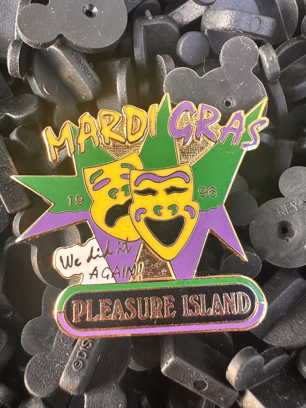 Mardi Gras pin from 1996 at Pleasure Island.