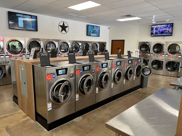 clean modern washers and dryers