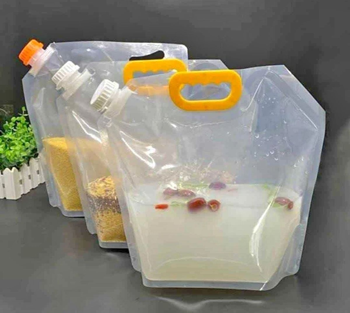 Bolsa para guardar alimentos hermetica con tapa rosca Transparentes Ideales  almacenar Alimentos en el refrigerador, Bolsas