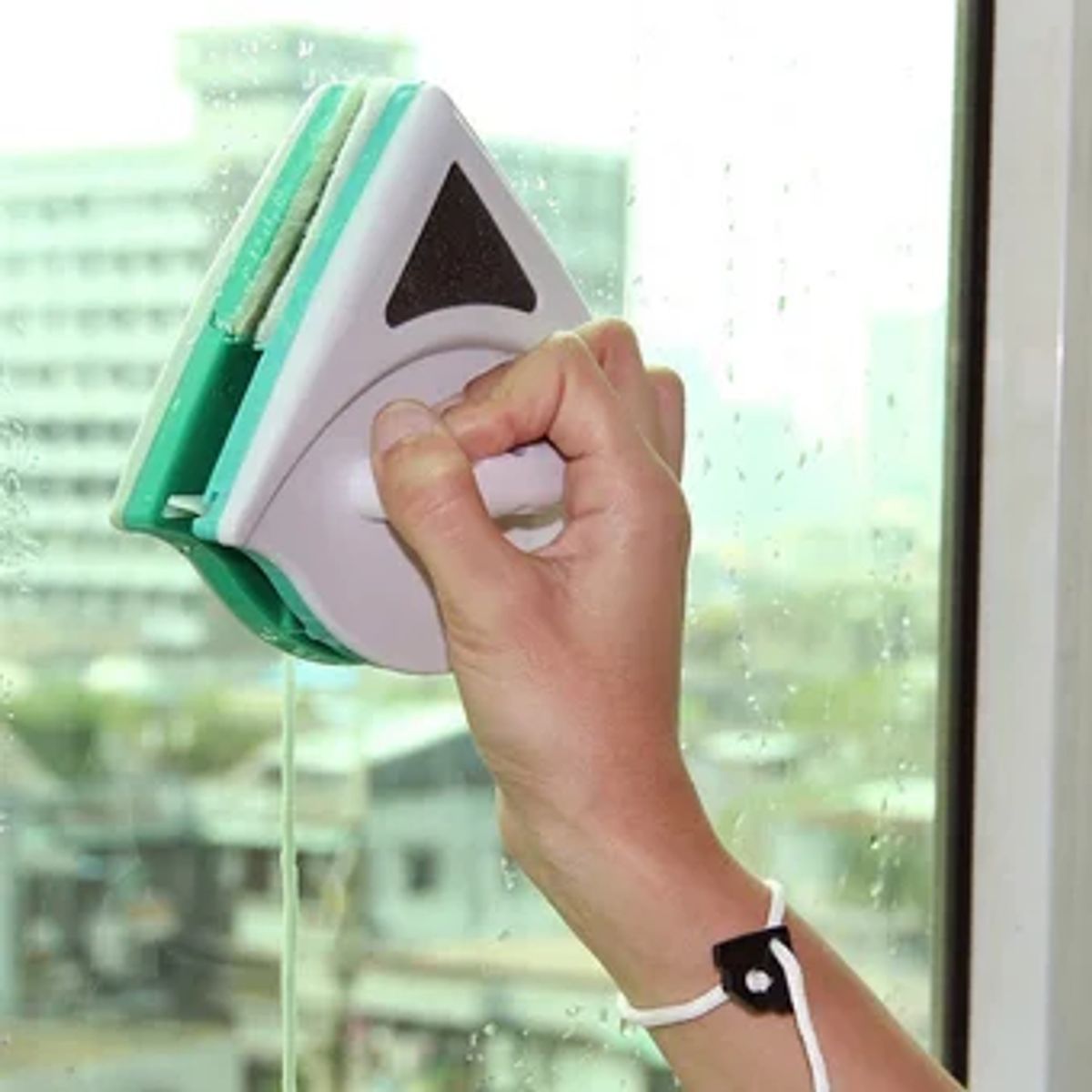 Limpiador de ventana magnetico, triangular Limpiador de Vidrio magnético  Limpiador de Ventanas de Doble Cara