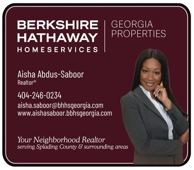 Aisha Saboor Realtor in Griffin savings Only here