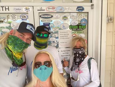 Masked up for tournament shopping