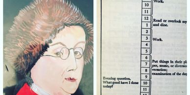 Two pictures side by side with Lady on one side