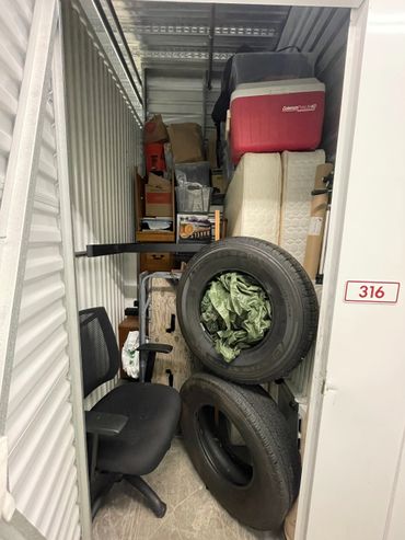 small public storage unit items dropped off