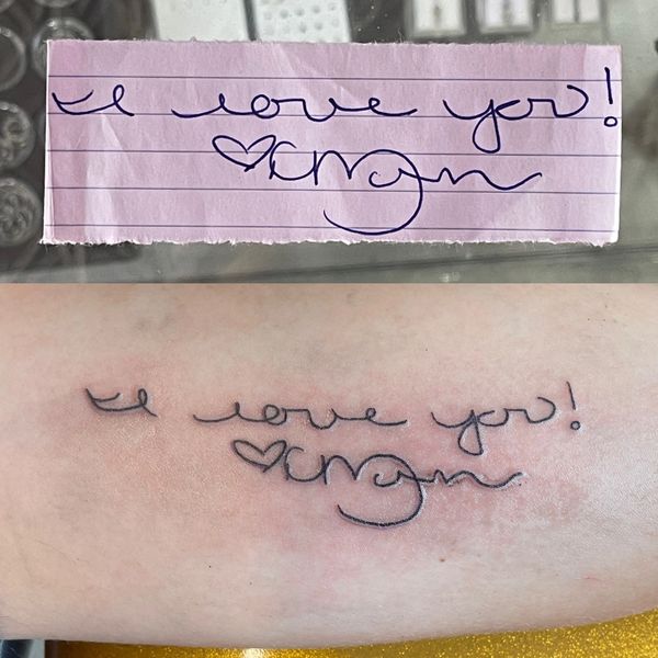 I Love You Script Tattoo