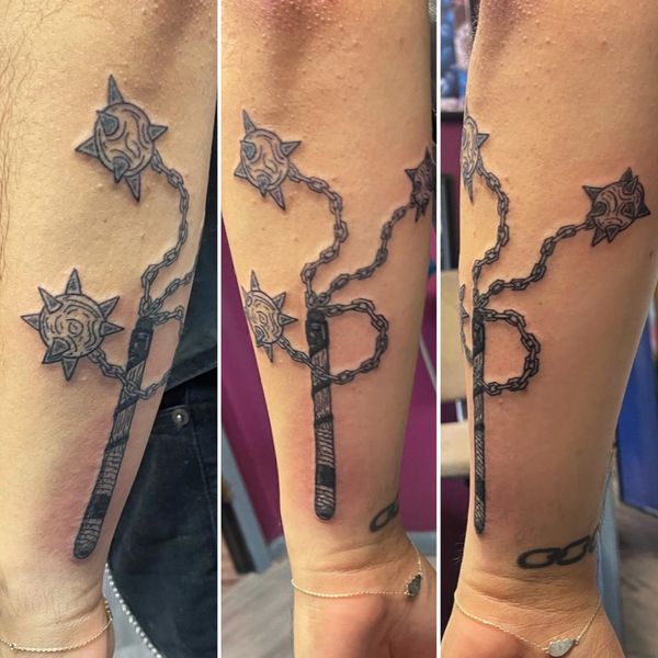 Three Headed Mace Tattoo