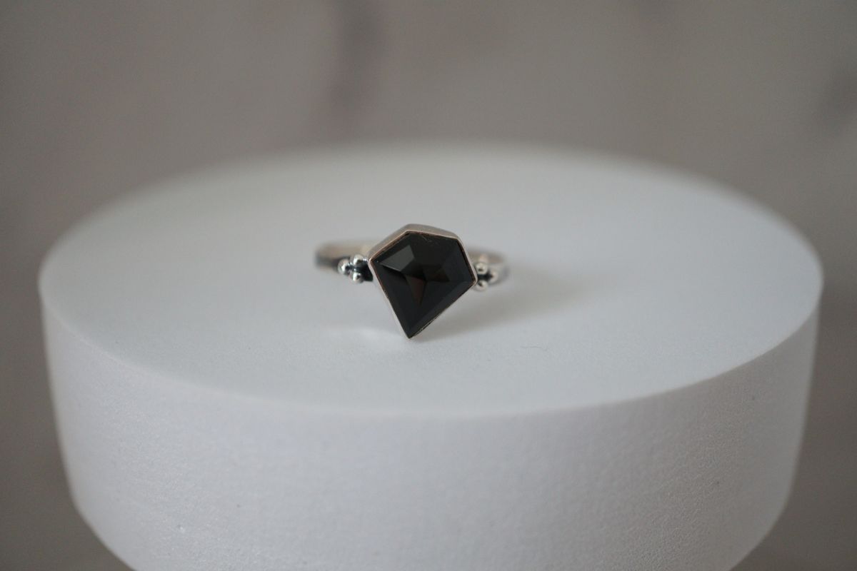 Black Onyx Ornate Silver Ring