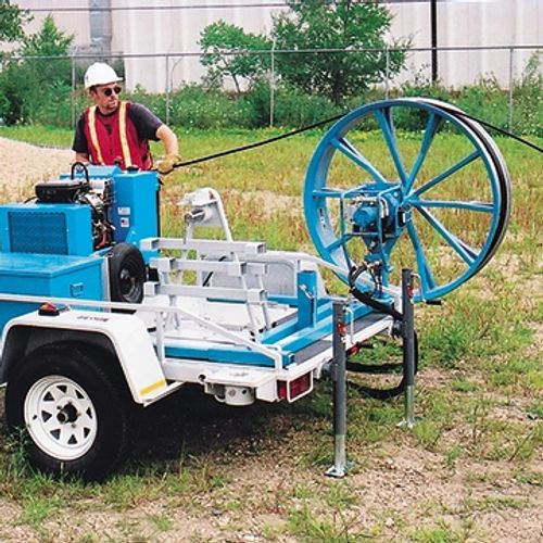 Fiber optic cable placement equipment with cable reel for underground and aerial installation