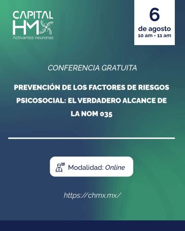 Conferencia online sobre prevención de factores de riesgo psicosocial.