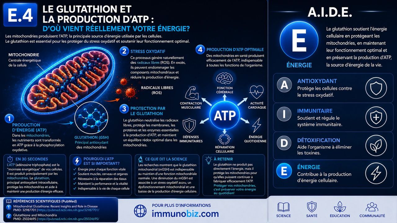 role du glutathion E.4 – Le et la production d'ATP tires Available Options:100mg Gray Guard Liposomal –