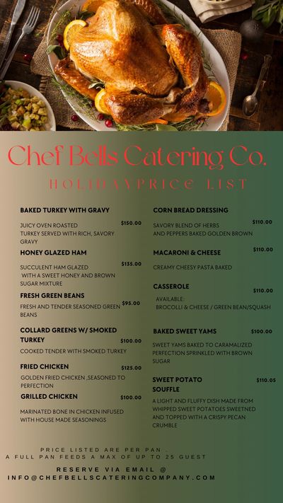 Holiday menu 2024