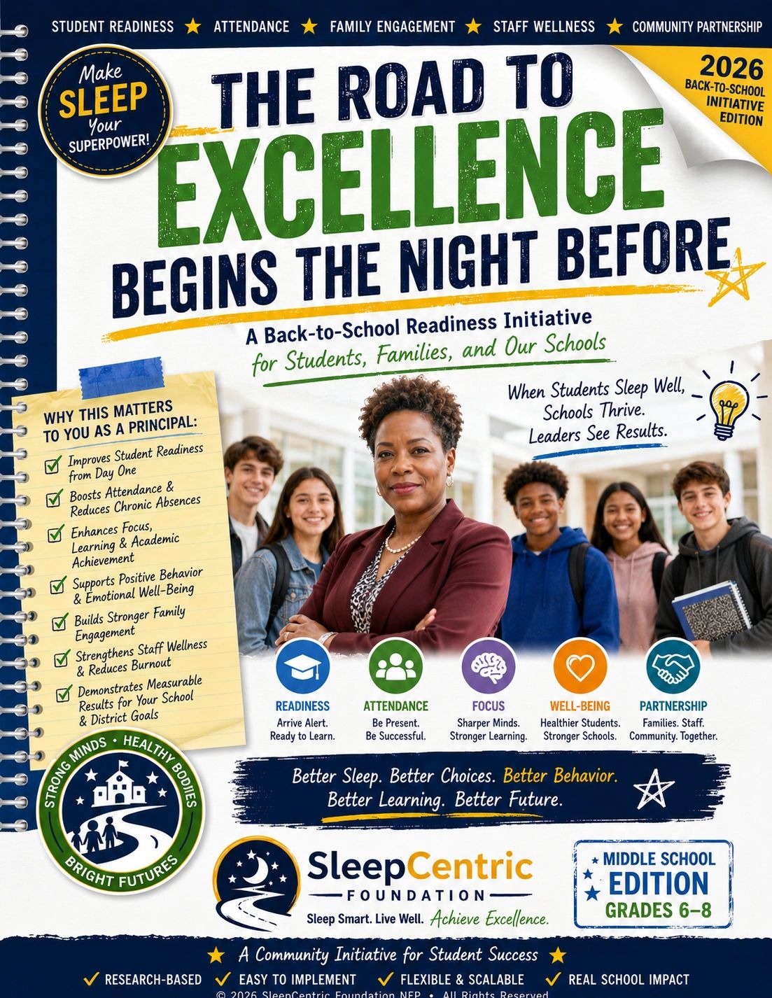 SleepCentric, for Student Readiness, Attendance, Family Engagement, and Community Partnership.