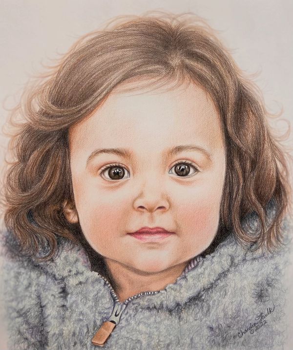 colored pencil portrait of child