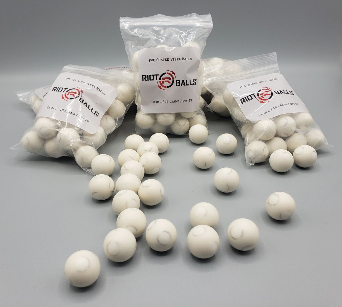 RIOT BALL .68 CAL 10 GRAM PVC COATED STEEL BALL IMPACT PROJECTILE