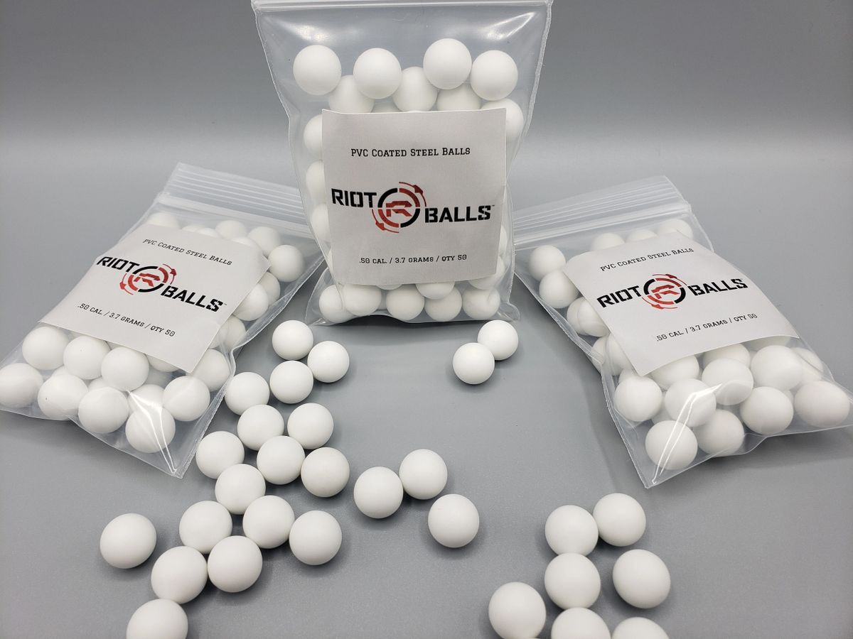RIOT BALL .50 CAL PVC COATED STEEL BALL IMPACT PROJECTILE