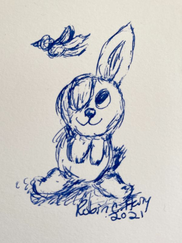 Drawing of Bunny by Robin C. Hary