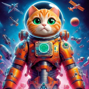 Explore TiCkTOM universe with orange astronaut cat, discover hidden surprises and rewards.