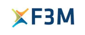 Logotipo verde , laranja e azul drepresentando a marca F3M