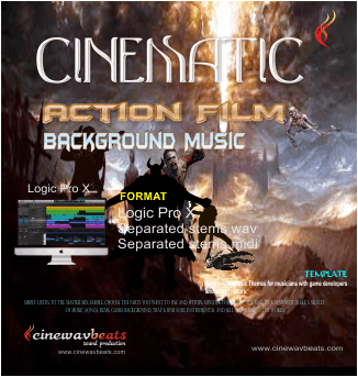Powerful Epic and Action Background Music, Formats: Logic pro x, WAV, mp3,  CB 1215, cinewavbeats