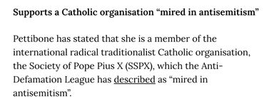 Text discussing a Catholic organisation accused of antisemitism.