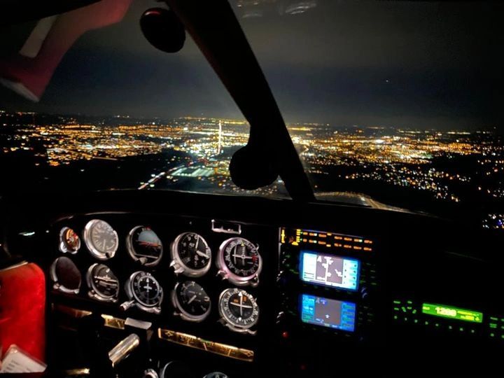 Night flights are rewarding with some one of a kind views of downtown Nashville.