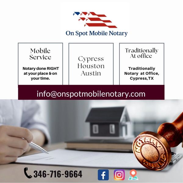On Spot Mobile Notary provides comprehensive notary signing services for all types of real estate tr