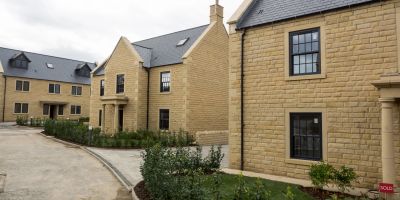 Newly built stone houses in a residential neighbourhood