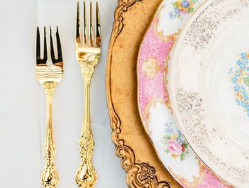 Close up of dinner fork and salad fork