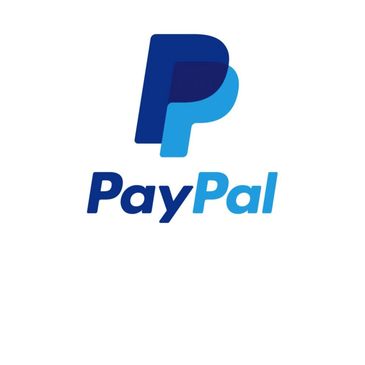 PayPal logo with overlapping blue P letters and text.