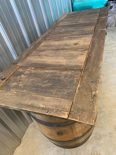 Rustic Plank and Wine/Whiskey Barrels