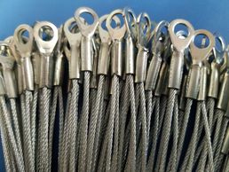 Custom wire rope assemblies with 7x7 1/16 galvanized cable and zinc plated eyelets