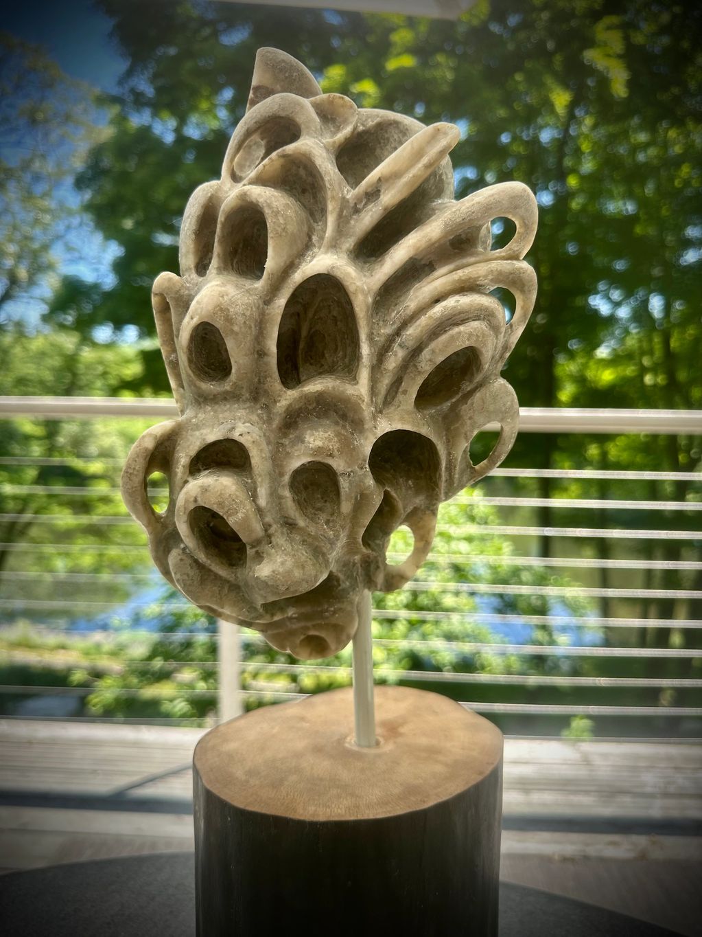 Abstract stone sculpture alabaster