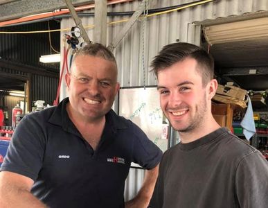 This is Greg and his apprentice Taj. They are great mates.