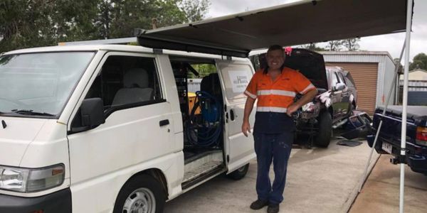 This is Greg with our original van which we used as a mobile mechanic.