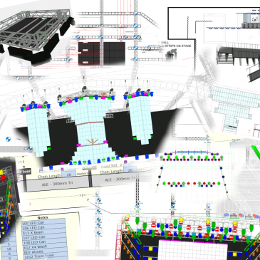 Technical stage design and lighting plan.