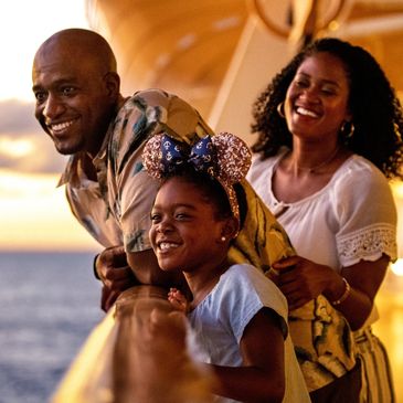 Group of people onboard a Disney Cruise Line ship