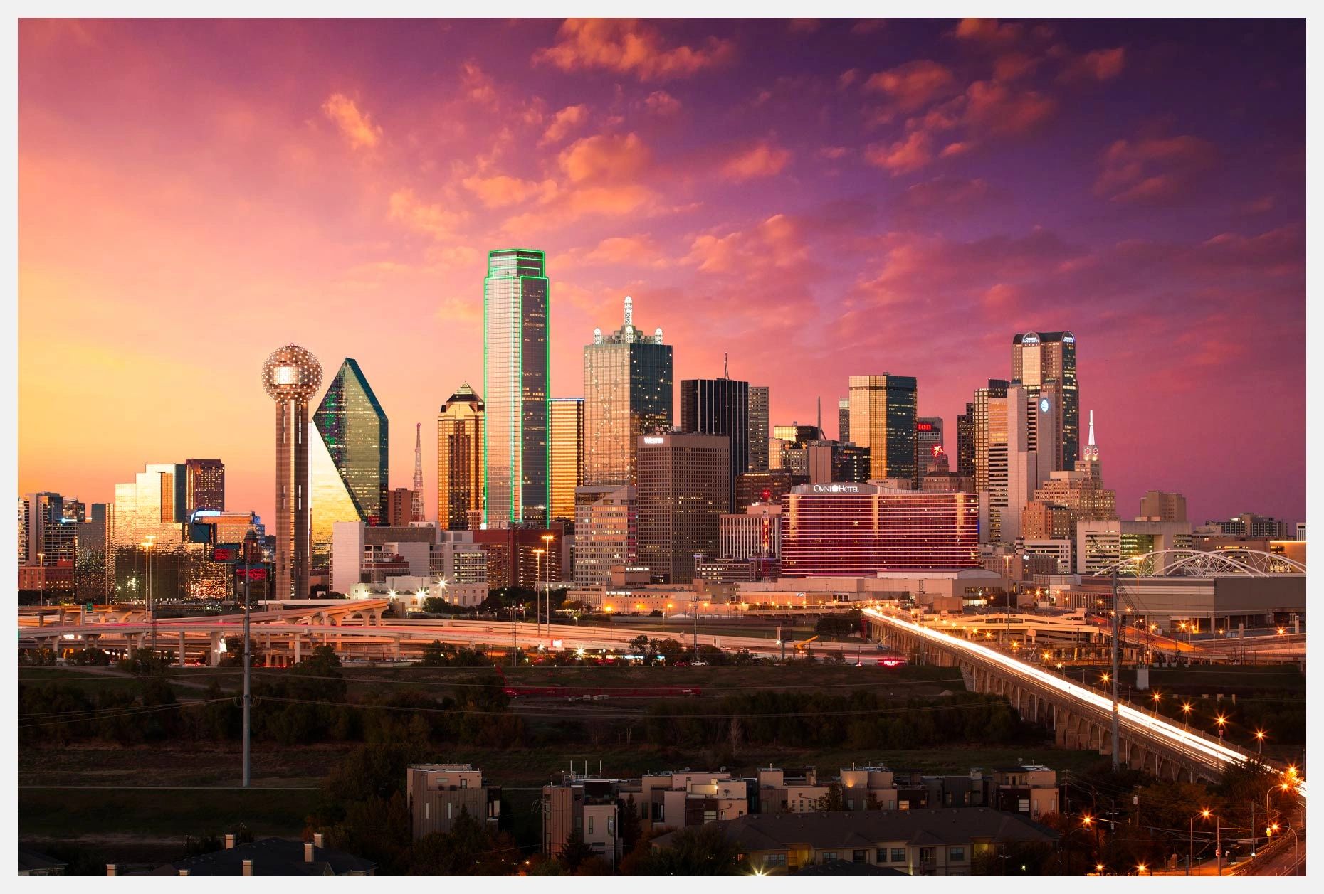 Dallas, Fort Worth Skyline. Service area for RMP Security