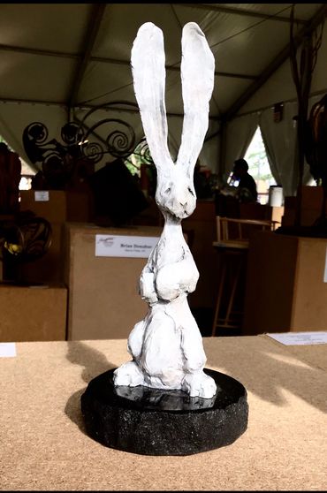 Bronze "Who Dat" bunny by Adam Schultz
Approximately 12" tall
DreambigSculpture@gmail.com