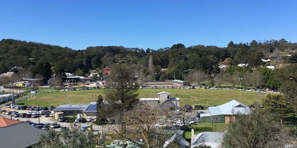 Overlooking Uraidla oval during an autumn Hills Football League match.