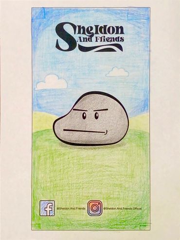 Nice drawing a kid made of Bob the Rock from Sheldon and Friend's Free Coloring Pages