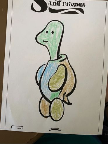 Nice drawing a kid made of Dillon the turtle from Sheldon and Friend's Free Coloring Pages