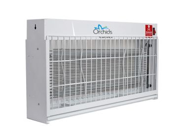 White electric insect killer with metal grill.