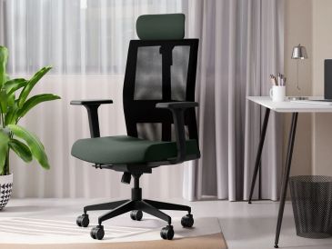 Ergonomic office chair in a modern workspace.