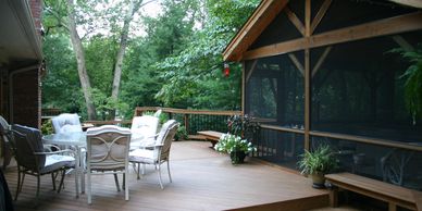 deck with screen porch