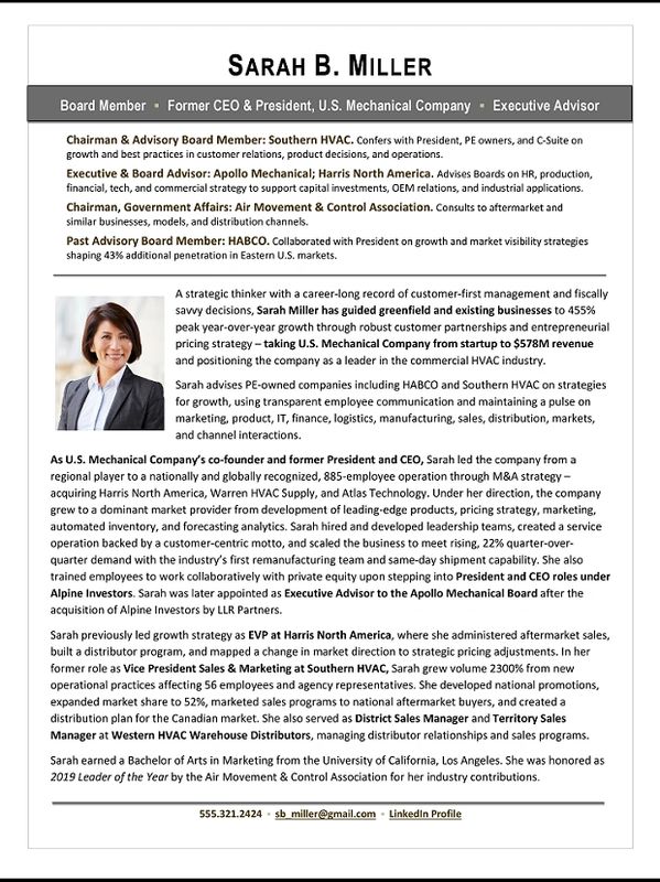 Board Biography, Chairman & Advisory Board Member