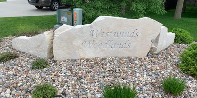 HOA entrance sign power washing