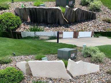 Limestone monument before and after cleaning