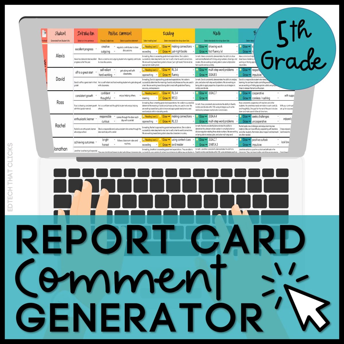 Report card comment generator for google sheets 5th grade