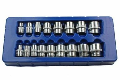 17pc 3/8" Shallow Sockets Set, Socket 6 Point 8-24mm 1376
