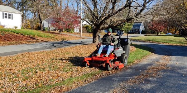 Fall grass mowing 